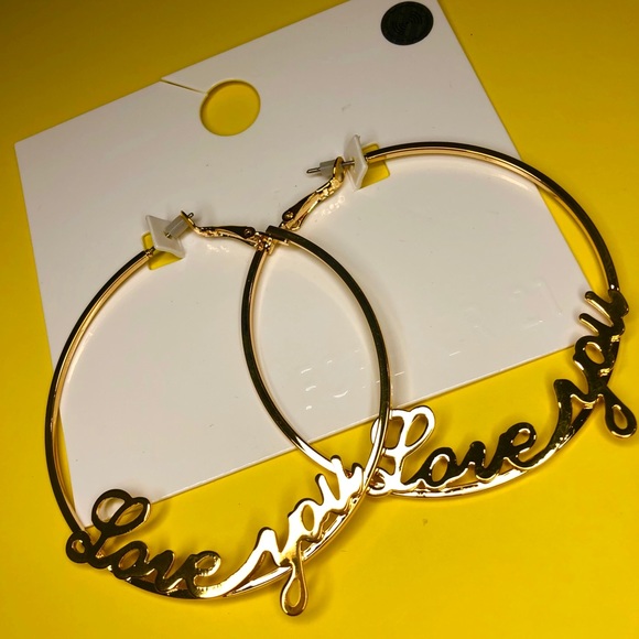 Love You Hoop Earrings - Picture 2 of 2